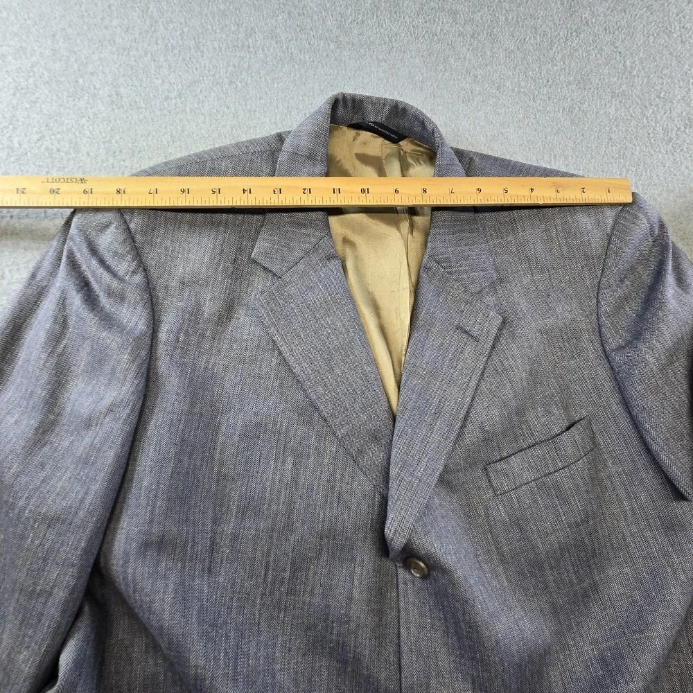 Brooks Brothers Suit Jacket Mens 44 Gray Herringbone Tweed 3 Button USA